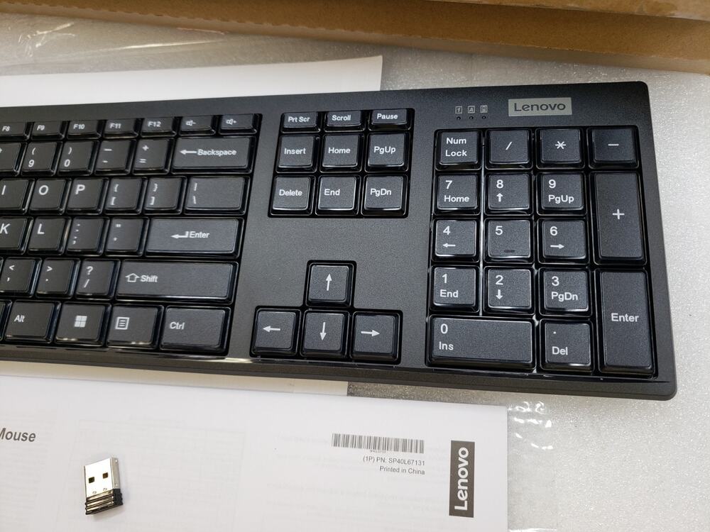 Lenovo 100 Wireless Compact Keyboard USB Receiver Silent Keys Black
